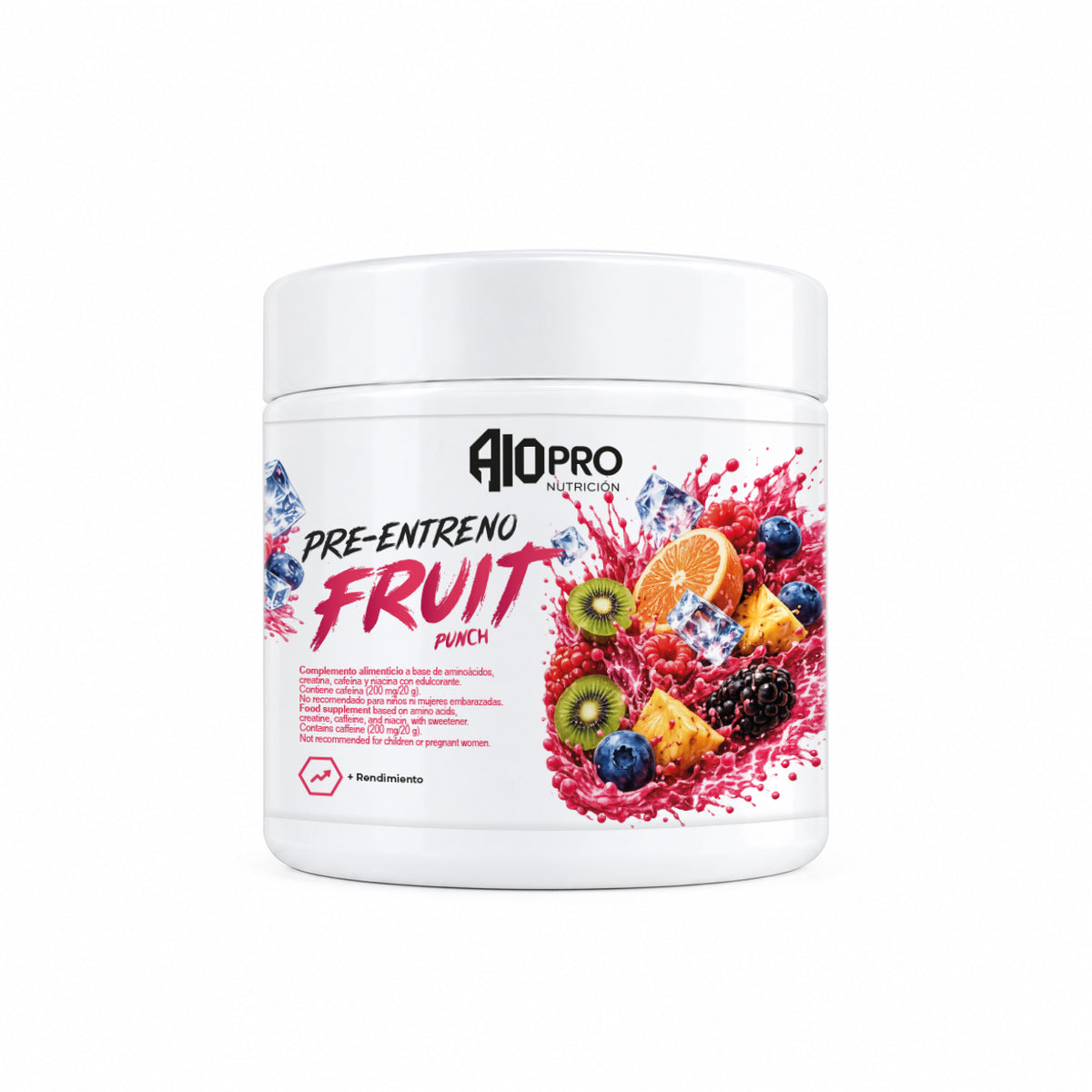 Preentreno 400 g | A10PRO Nutrición - Fruit Punch - fotografía frontal